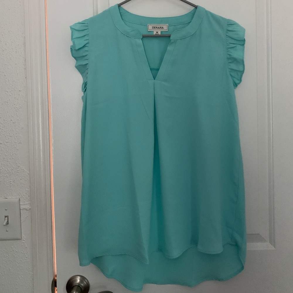 Zenana Flutter Sleeve Blouse